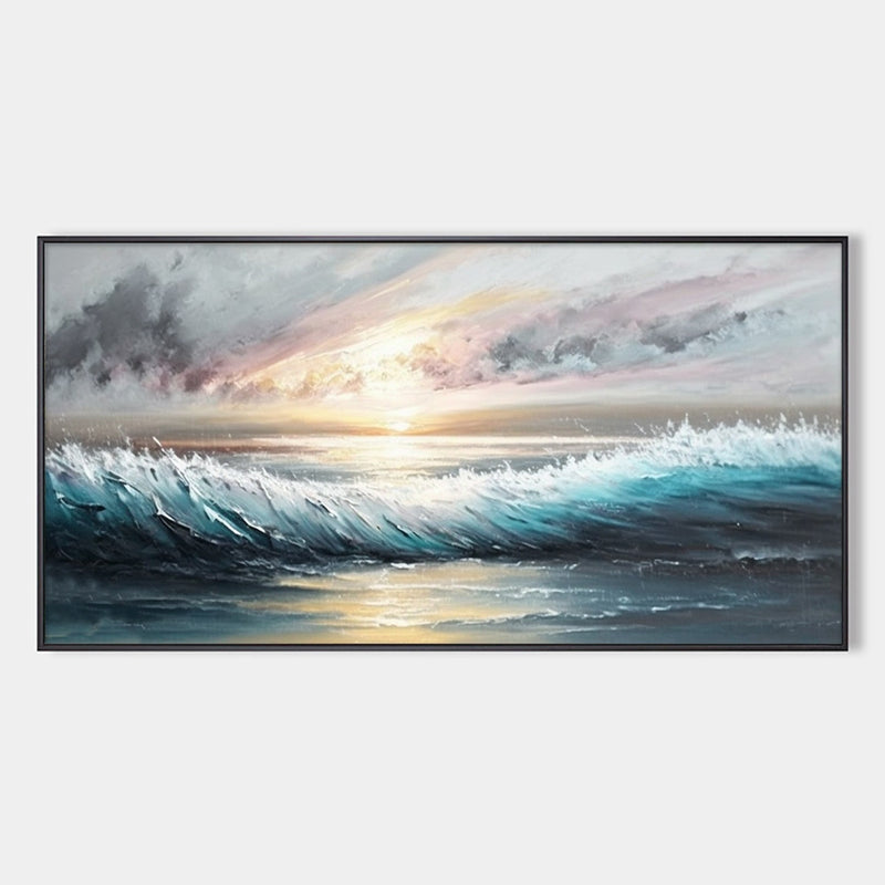 DUSK TIDE: Ocean Waves Seascape Oil Painting