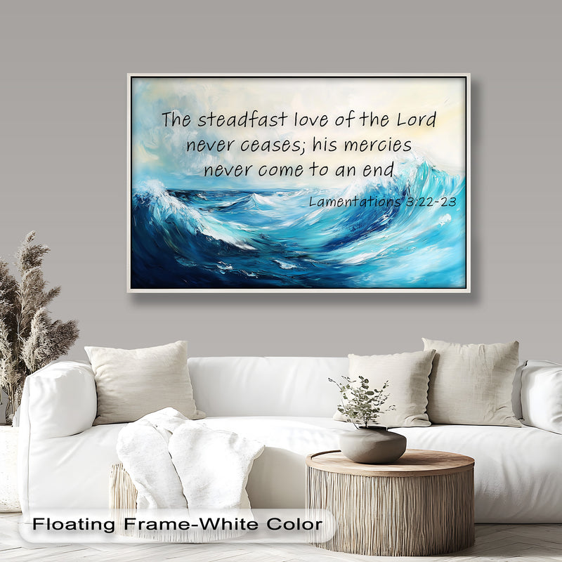 Lamentations 3:22-23 – Everlasting Love Bible Verse Oil Painting