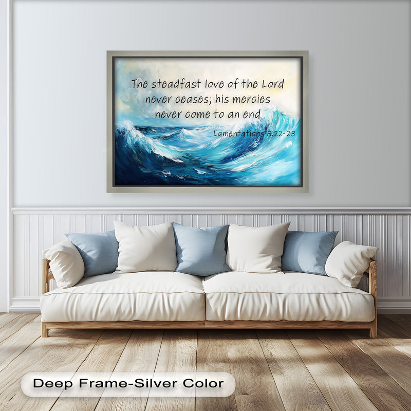 Lamentations 3:22-23 – Everlasting Love Bible Verse Oil Painting
