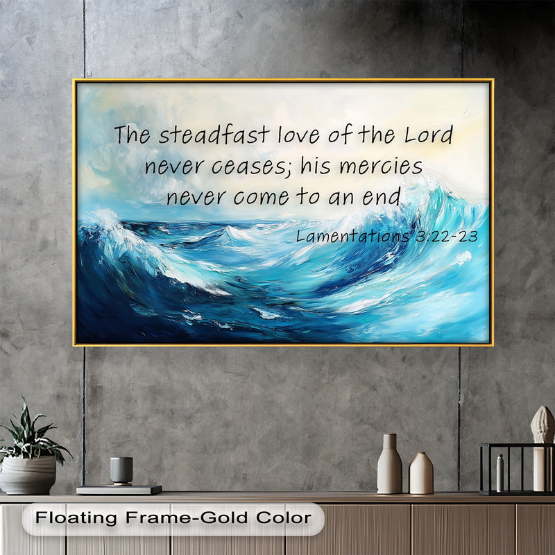 Lamentations 3:22-23 – Everlasting Love Bible Verse Oil Painting