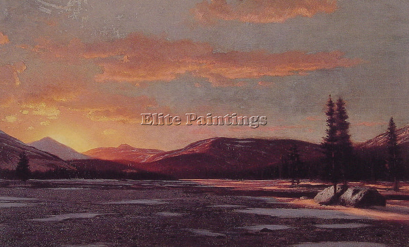 WILLIAM BRADFORD WINTER SUNSET ARTIST PAINTING REPRODUCTION HANDMADE OIL CANVAS