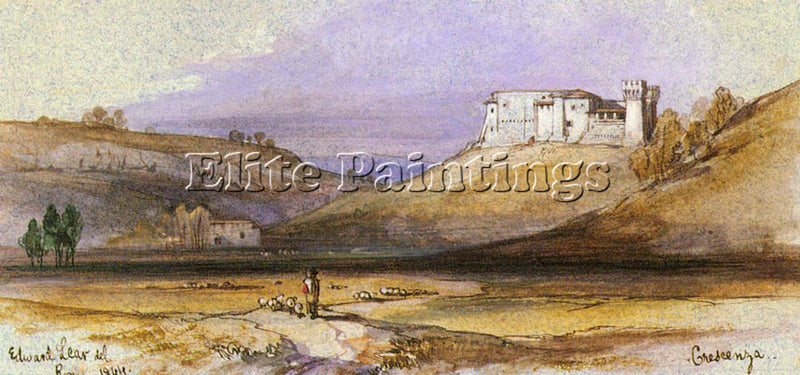 EDWARD LEAR CRESCENZA ARTIST PAINTING REPRODUCTION HANDMADE OIL CANVAS REPRO ART