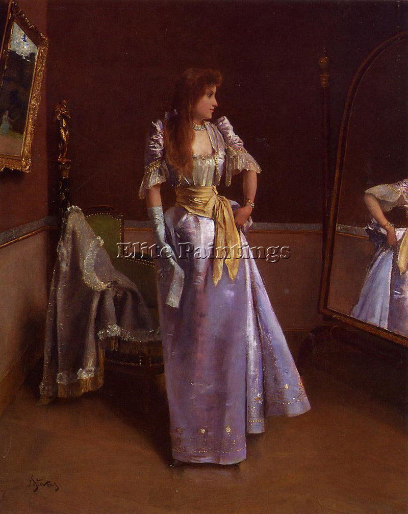 ALFRED STEVENS READY FOR THE BALL ARTIST PAINTING REPRODUCTION HANDMADE OIL DECO