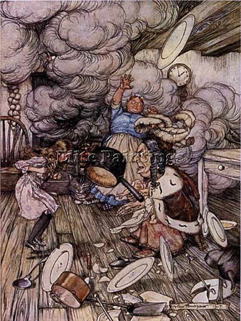 ARTHUR RACKHAM ALICE8 ARTIST PAINTING REPRODUCTION HANDMADE OIL CANVAS REPRO ART