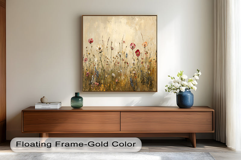 Vintage Wild Flowers – Rustic Floral Oil Painting