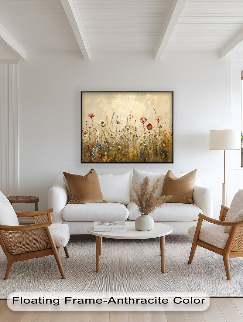 Vintage Wild Flowers – Rustic Floral Oil Painting