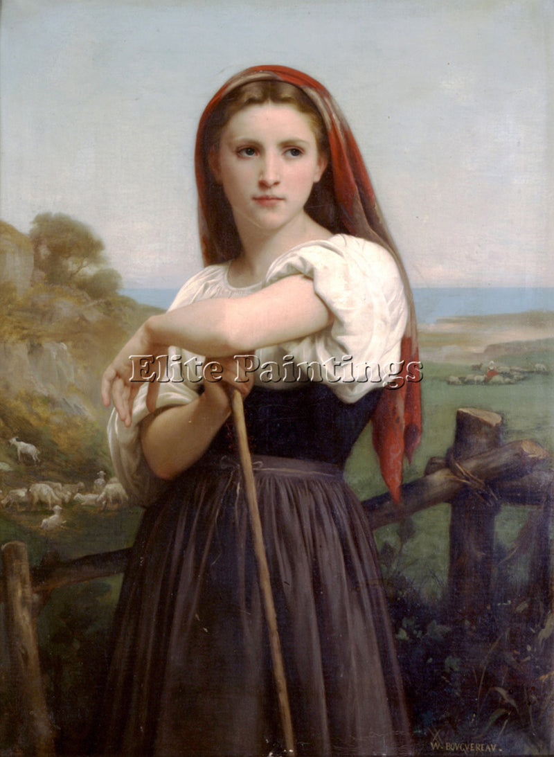 WILLIAM-ADOLPHE BOUGUEREAU JEUNE BERGERE 1868 ARTIST PAINTING REPRODUCTION OIL