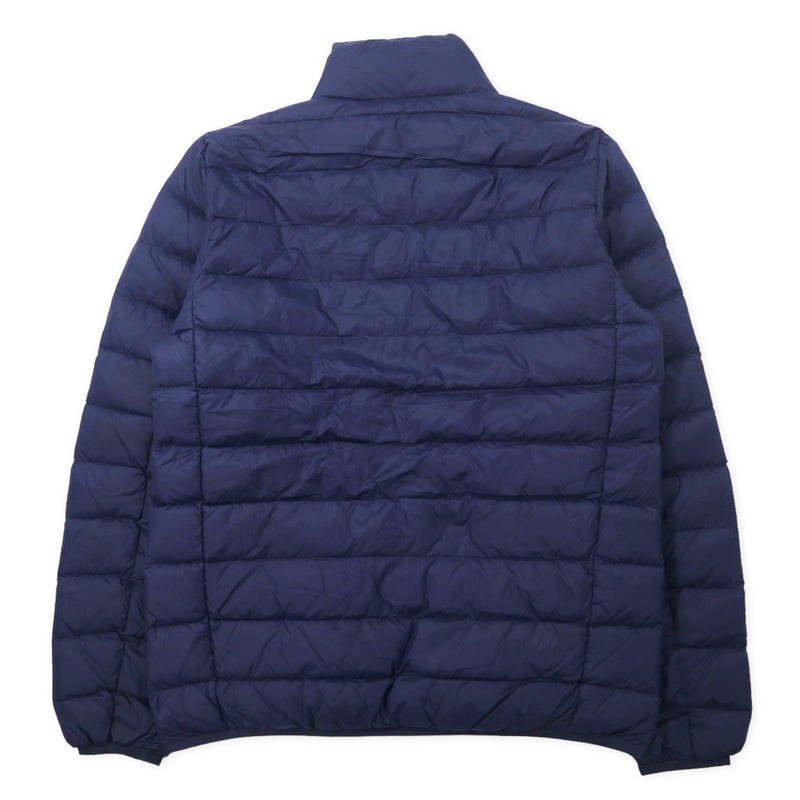 Eddie Bauer ダウンジャケット S ネイビー ナイロン 650フィルパワー ワンポイントロゴ EB650