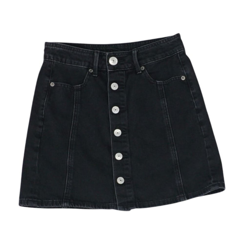 Black Solid Mini Skirt