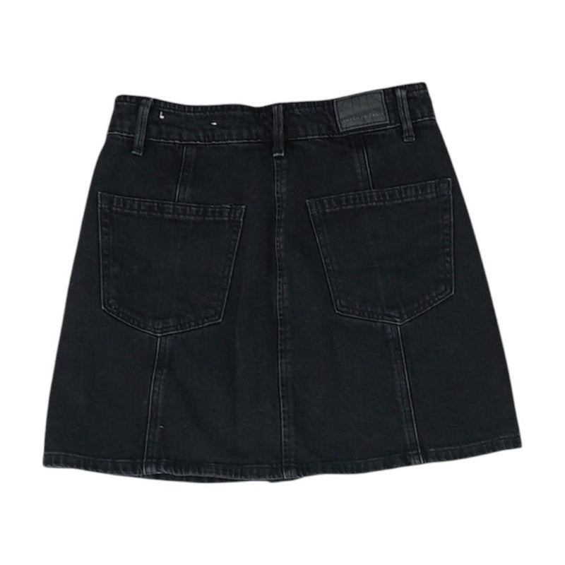 Black Solid Mini Skirt