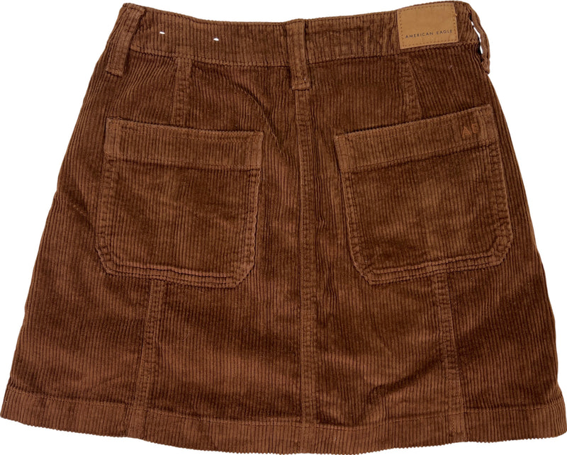 NEW American Eagle Women’s Brown Corduroy Hi-Rise A-Line Skirt - 0
