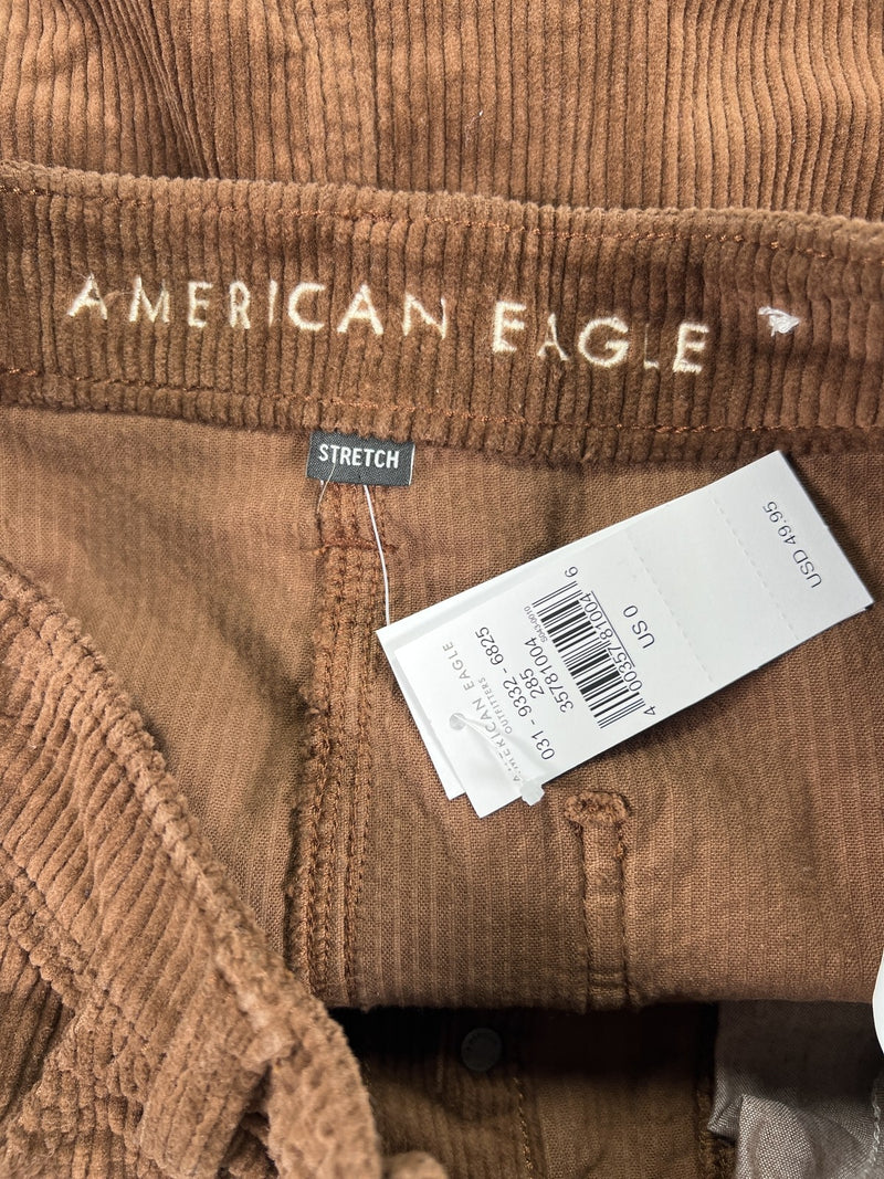 NEW American Eagle Women’s Brown Corduroy Hi-Rise A-Line Skirt - 0