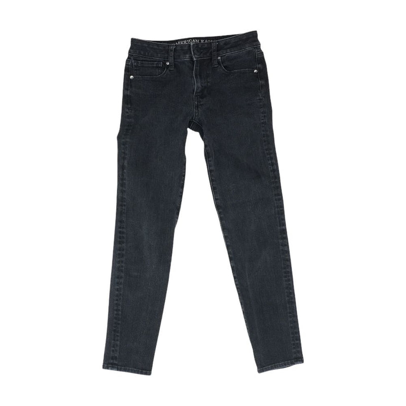 Black Solid Skinny Leg Jeans