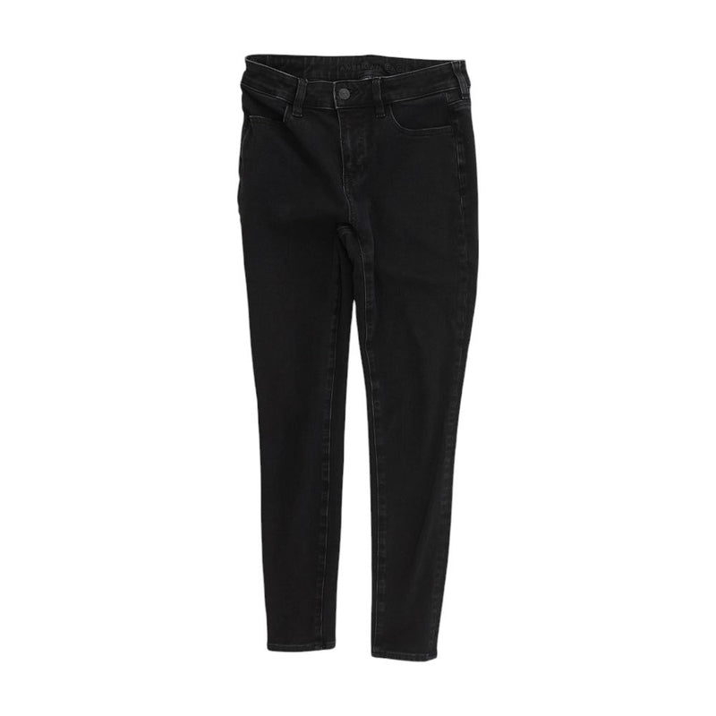 Black Solid High Rise Jeans