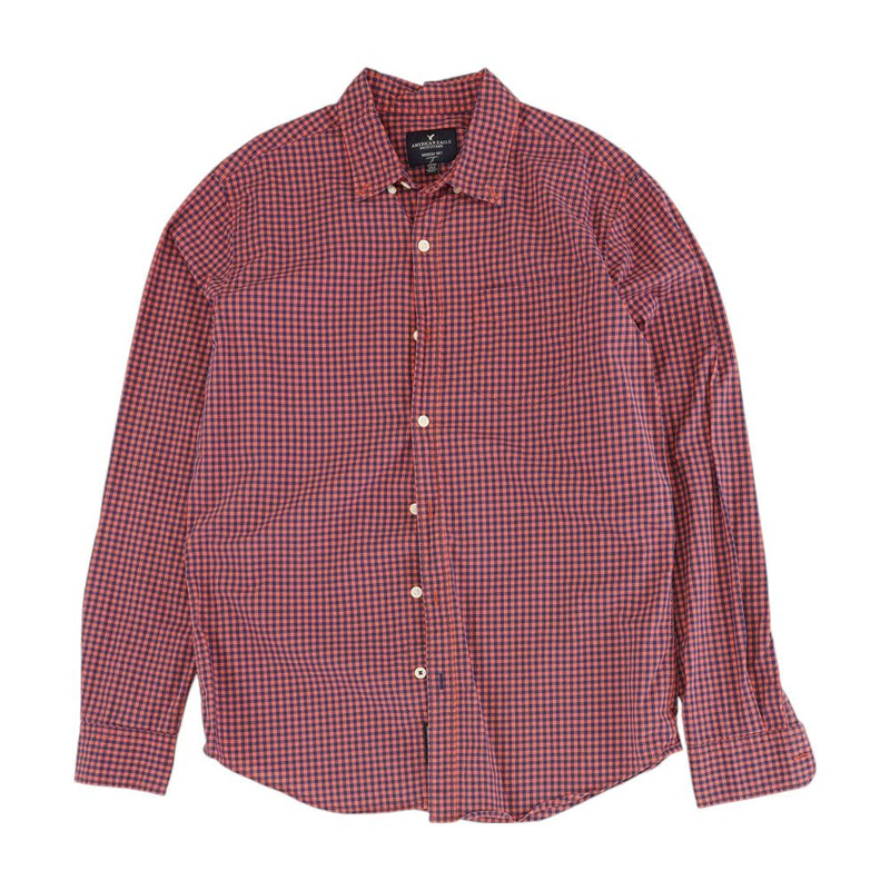 Navy Check Long Sleeve Button Down
