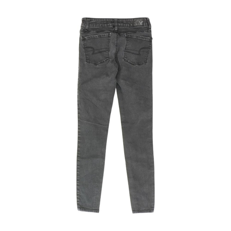 Black Solid High Rise Straight Leg Jeans