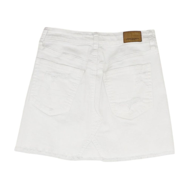 White Solid Mini Skirt