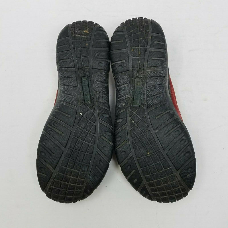 LL Bean Slip On Suede Mules Mocs Moccasins Comfort Shoes Womens 5.5 Red Slides