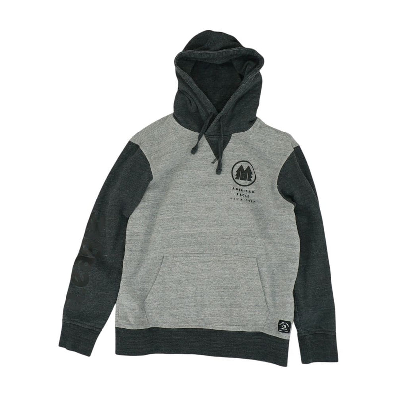 Gray Color Block Hoodie Pullover