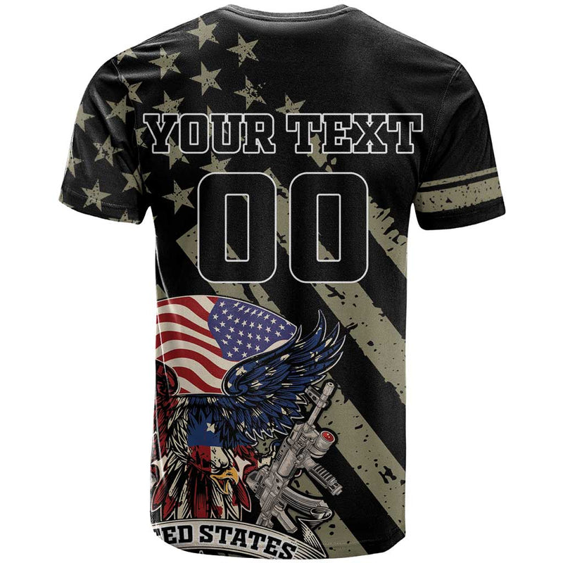 Custom Remembrance Day T Shirt American Eagle With USA Flags LT18