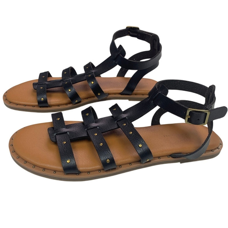 New American Eagle Womens US Size 8 Faux Leather Studded Ankle Wrap Sandals