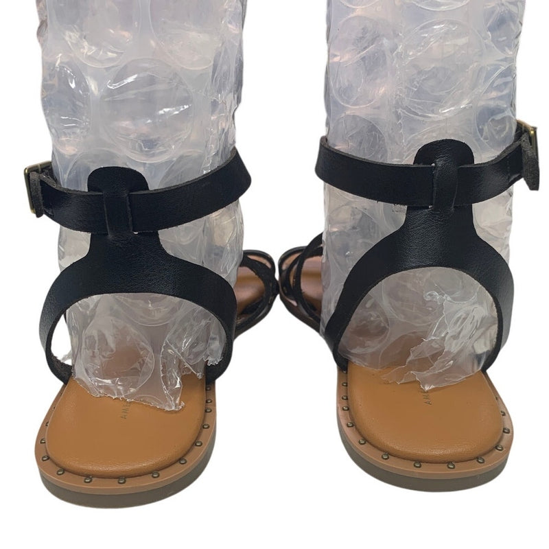 New American Eagle Womens US Size 8 Faux Leather Studded Ankle Wrap Sandals