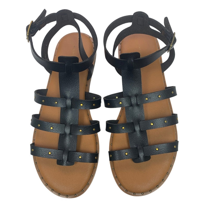 New American Eagle Womens US Size 8 Faux Leather Studded Ankle Wrap Sandals