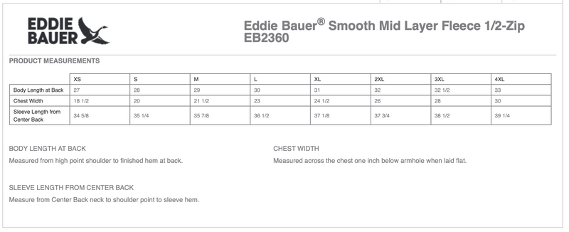 NEW! Eddie Bauer® Mens Smooth Mid Layer Fleece 1/2-Zip