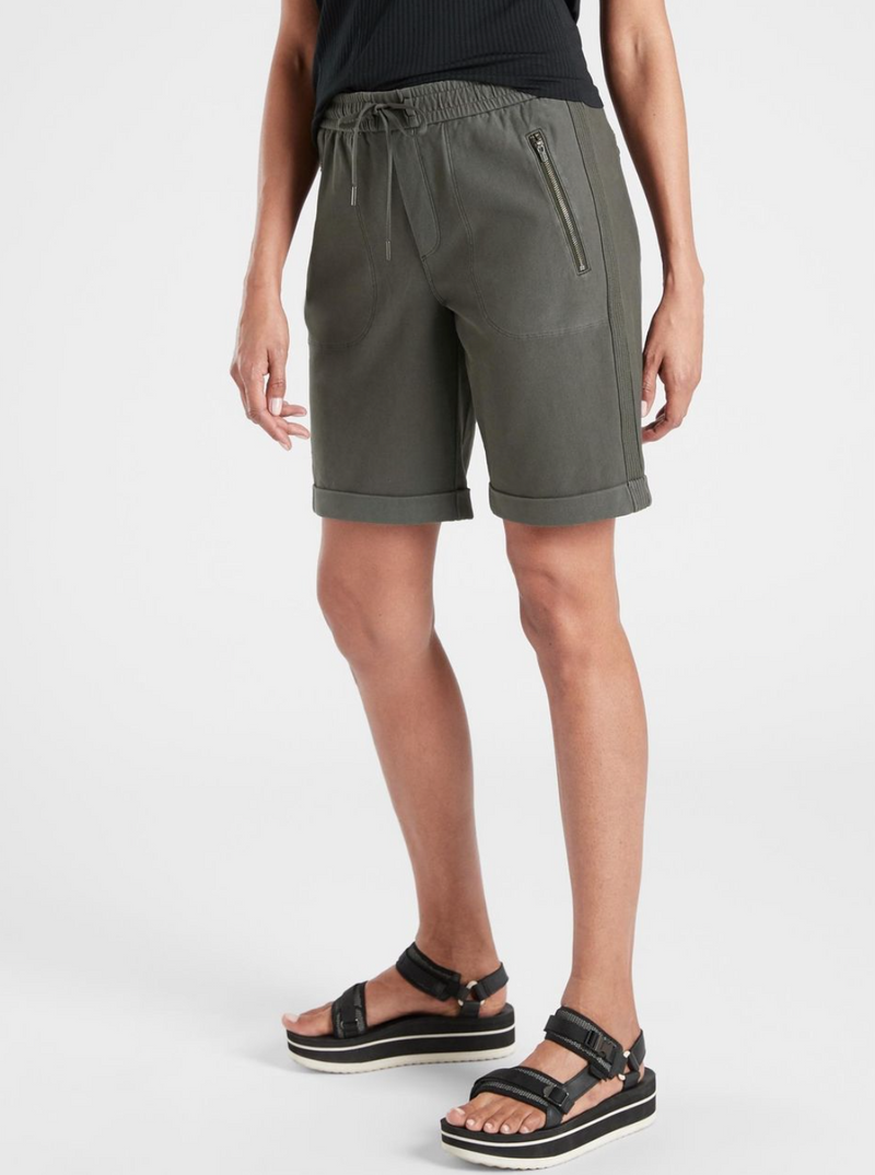 Athleta Cypress Green Elastic Waist Stretchy Farallon 9