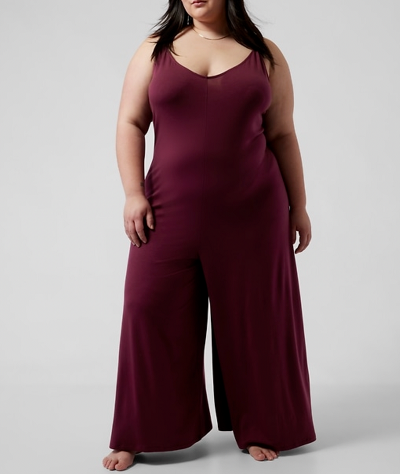 Athleta Deep Burgundy Night Time Bliss Sleep V-neck Romper