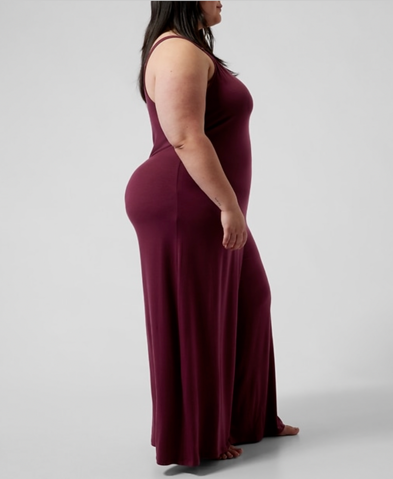 Athleta Deep Burgundy Night Time Bliss Sleep V-neck Romper