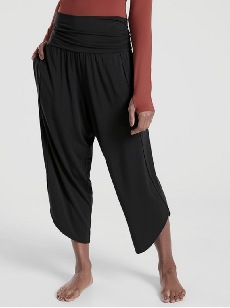 Athleta Black Soft Lounge Elastic Waist Flow With It Pant