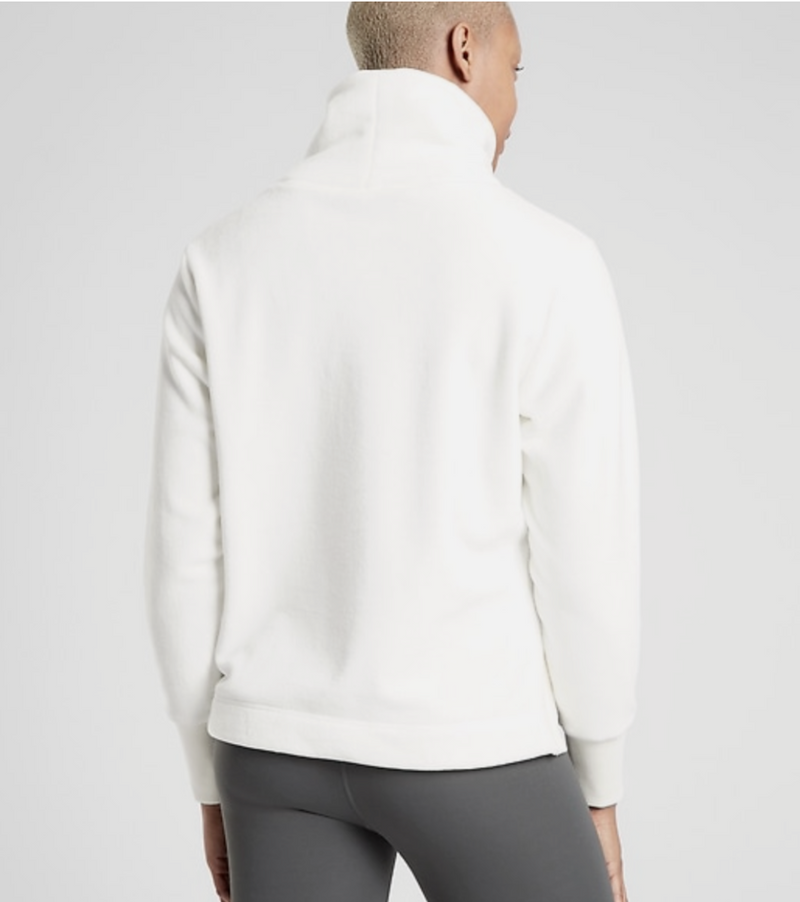 Athleta Sea Salt Funnel Neck Double Cozy Karma Sweatshirt Top
