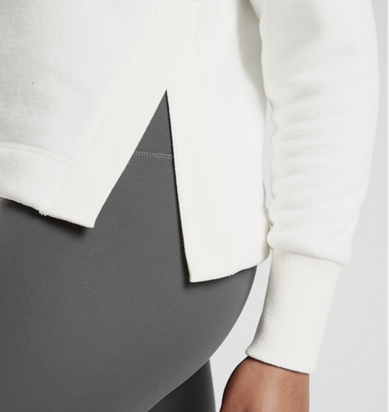 Athleta Sea Salt Funnel Neck Double Cozy Karma Sweatshirt Top