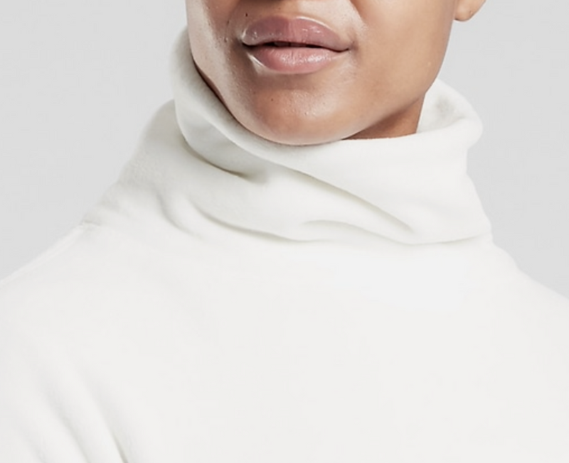 Athleta Sea Salt Funnel Neck Double Cozy Karma Sweatshirt Top