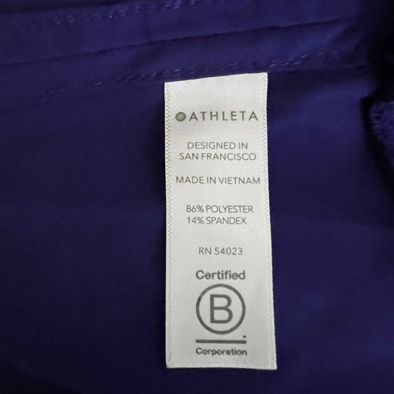 Athleta Women's Zephyr Crew Neck Short Sleeve Cropped Tee Shirt Poseidon Blue XS