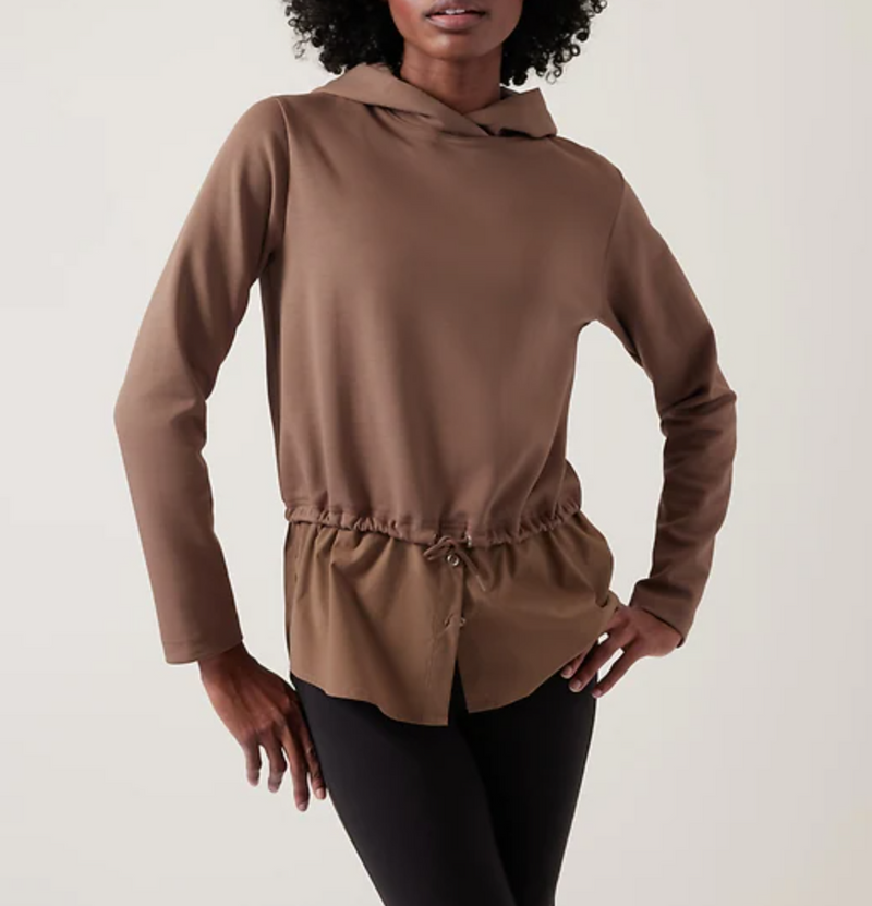 Athleta Rustic Beige Gallery Hoodie Top