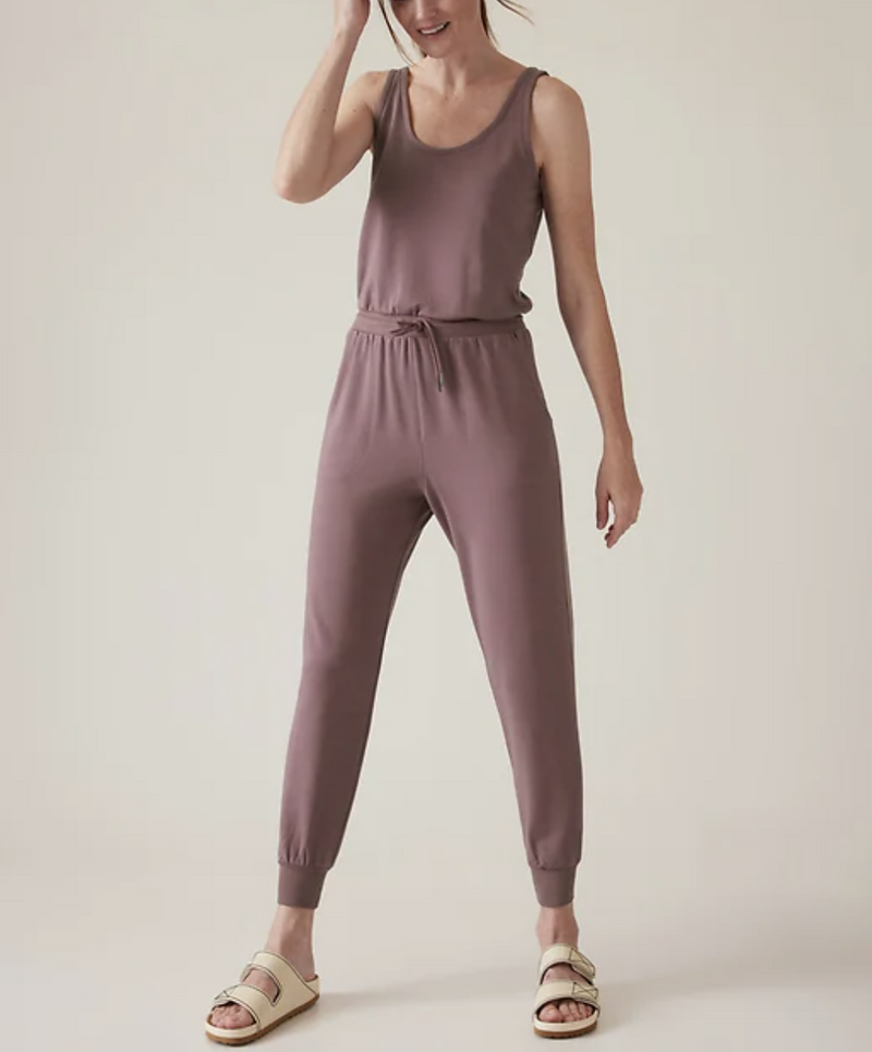 Athleta Damask Mauve Balance Romper Jumpsuit