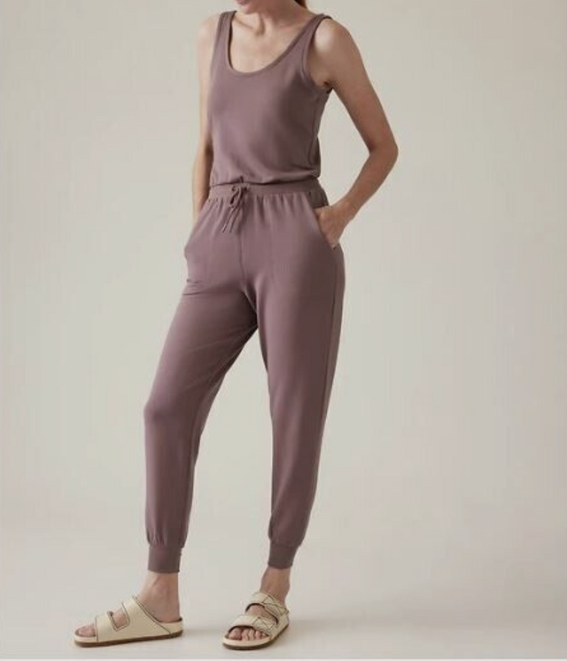 Athleta Damask Mauve Balance Romper Jumpsuit