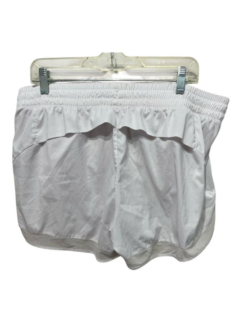 Athleta Size XL White Nylon Elastic Waist Athletic Zip Pocket Shorts