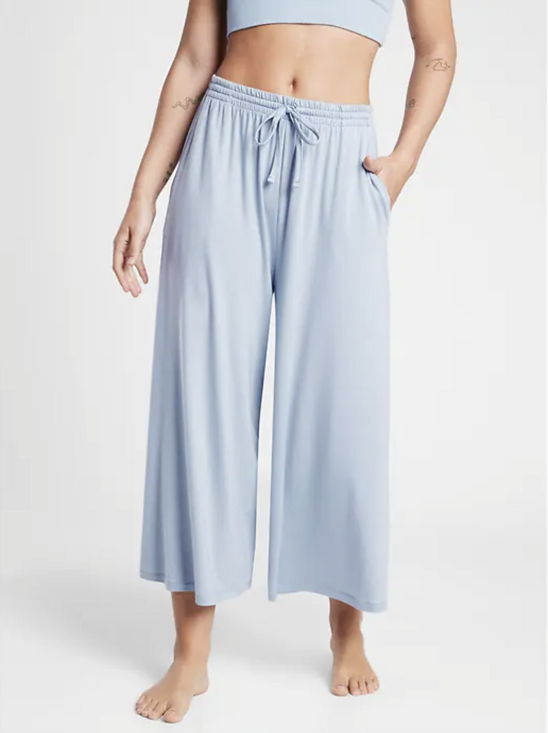 Athleta Blue Star Nighttime Bliss Sleep Wide Leg Crop Pajama Pant