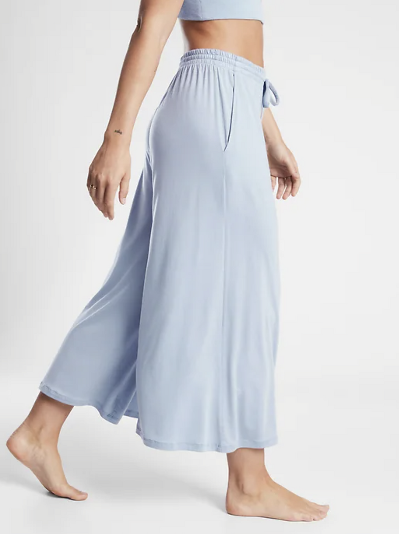 Athleta Blue Star Nighttime Bliss Sleep Wide Leg Crop Pajama Pant