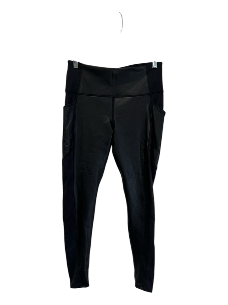 Athleta Size SP Black Nylon Blend Side Pockets seam detail Panel Detail Leggings
