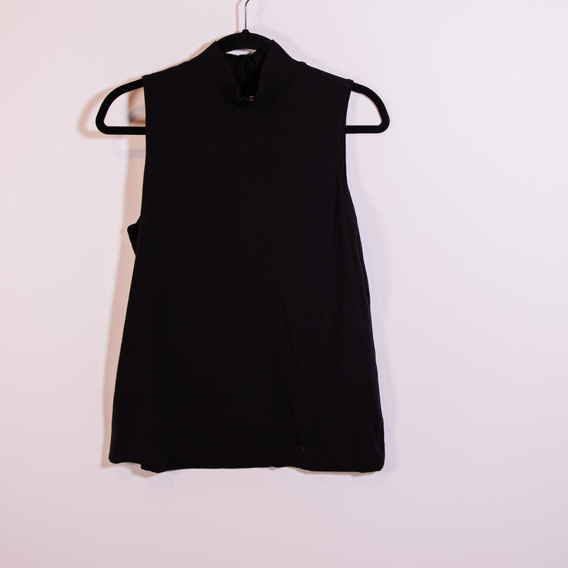Athleta Women's Outbound Mock Neck Sleeveless Stretch Tank Top Solid Black M