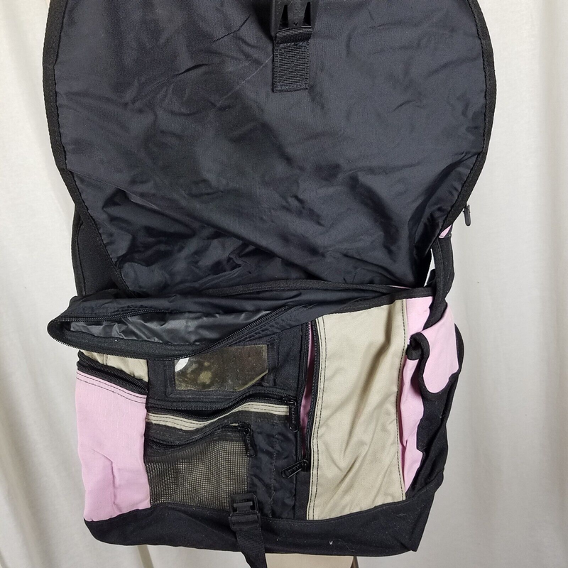 LL Bean Pink Colorblock Crossbody Flap Messenger Large Shoulder Bag Computer
