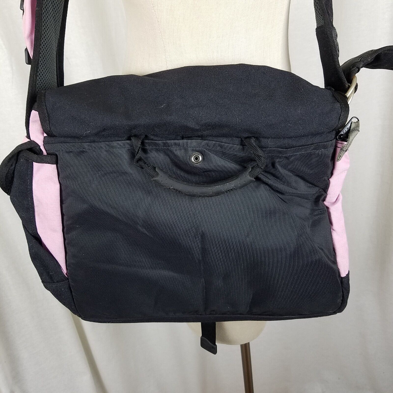 LL Bean Pink Colorblock Crossbody Flap Messenger Large Shoulder Bag Computer