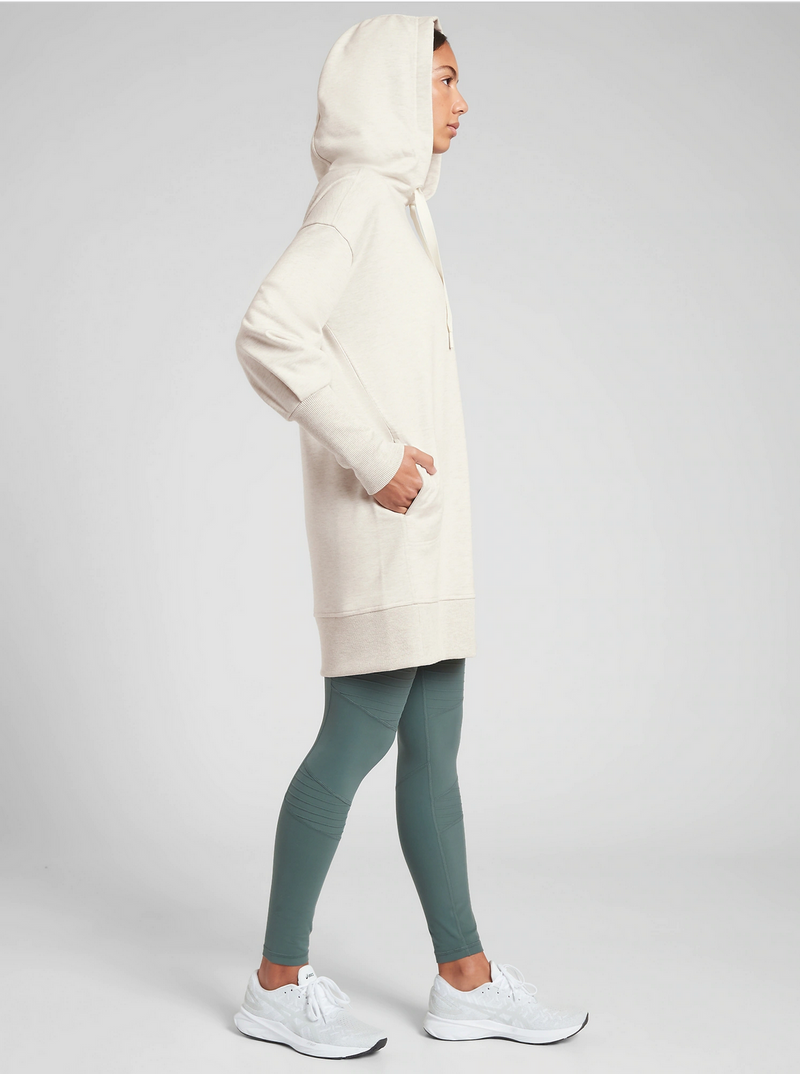 Athleta Heather Oatmeal Long Sleeve Mala Hoodie Dress