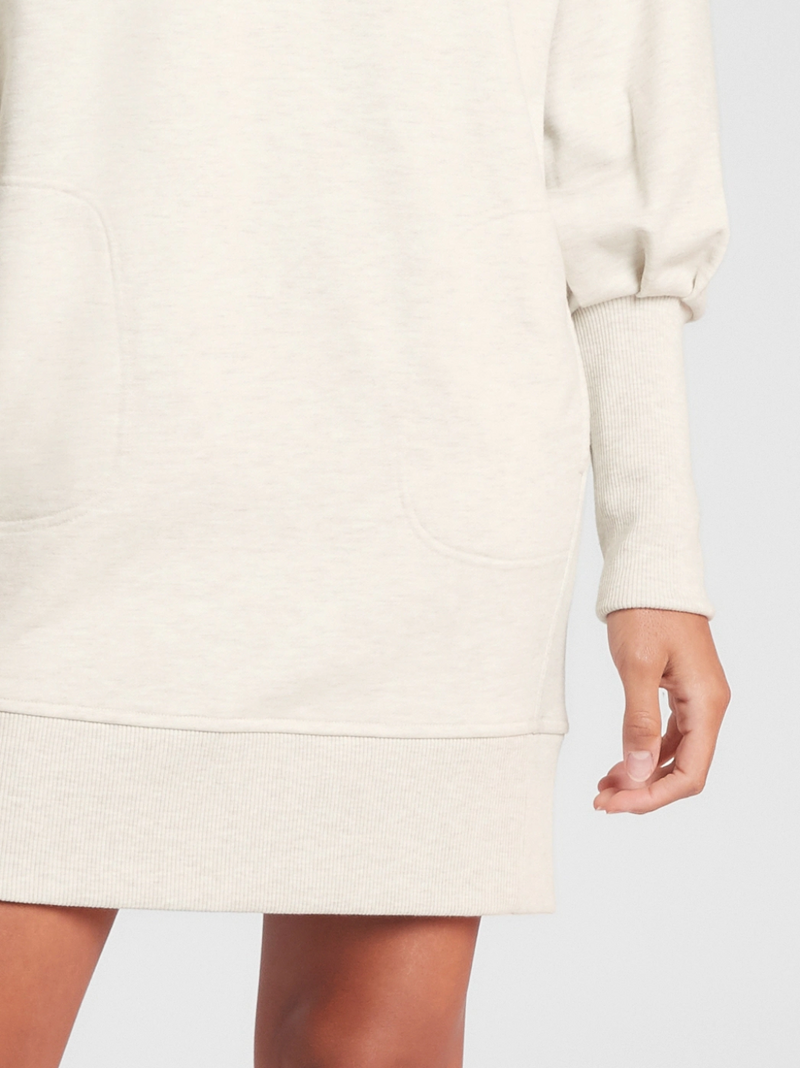 Athleta Heather Oatmeal Long Sleeve Mala Hoodie Dress