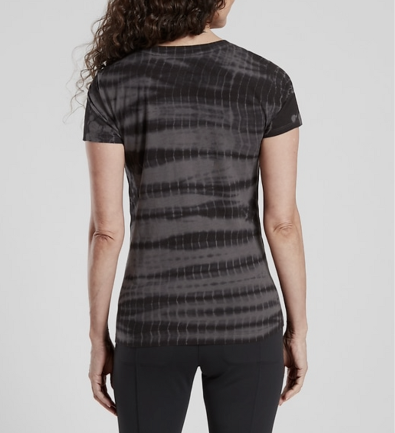 Athleta Black Short Sleeve Organic Daily Tie-Dye Crew Tee