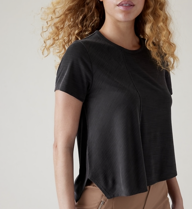 Athleta Black Short Sleeve Relaxed Top